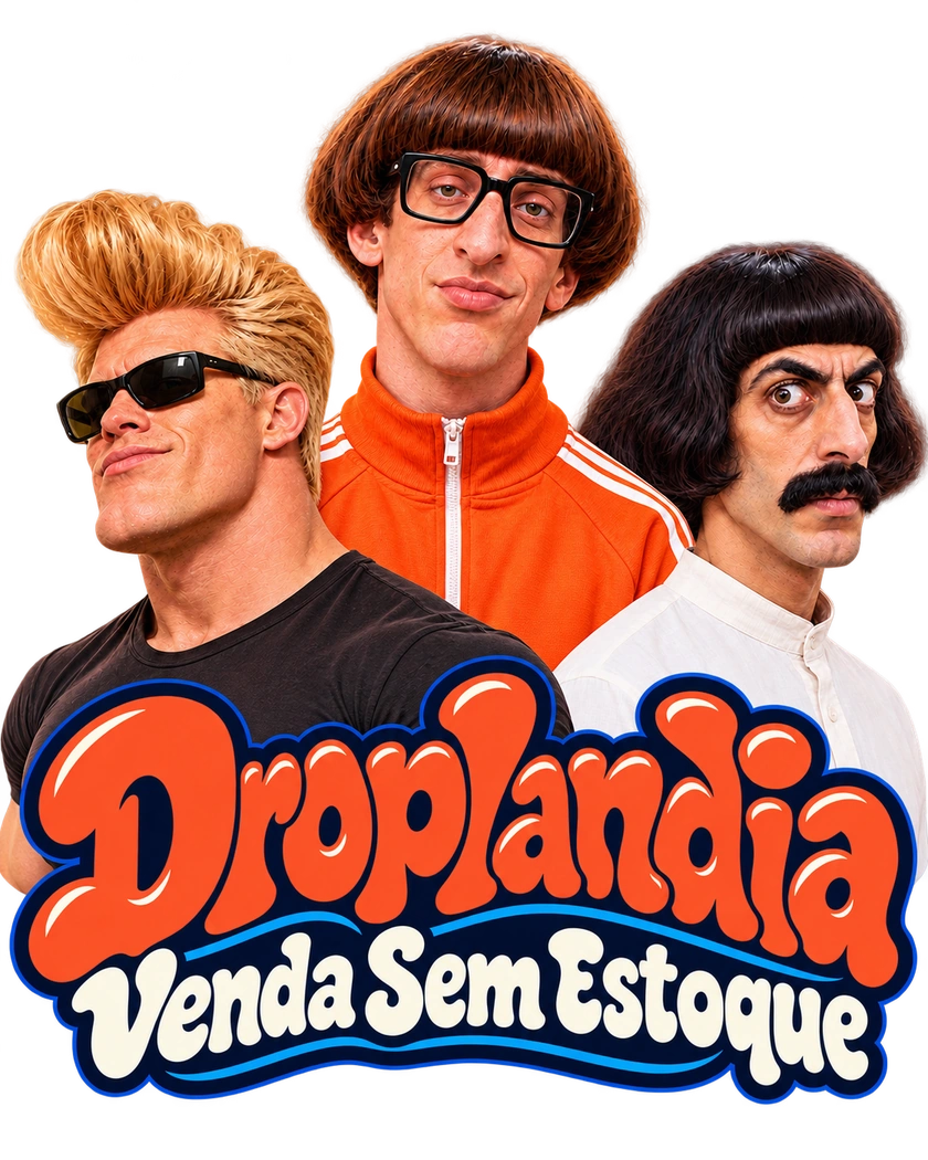 Droplandia — Venda Sem Estoque, com três personagens de IA
